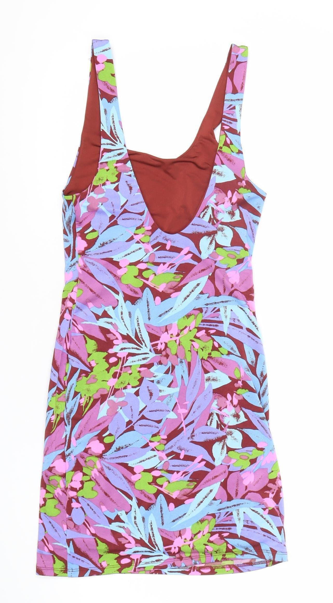 Silence + Noise Womens Multicoloured XS Bodycon Mini Dress