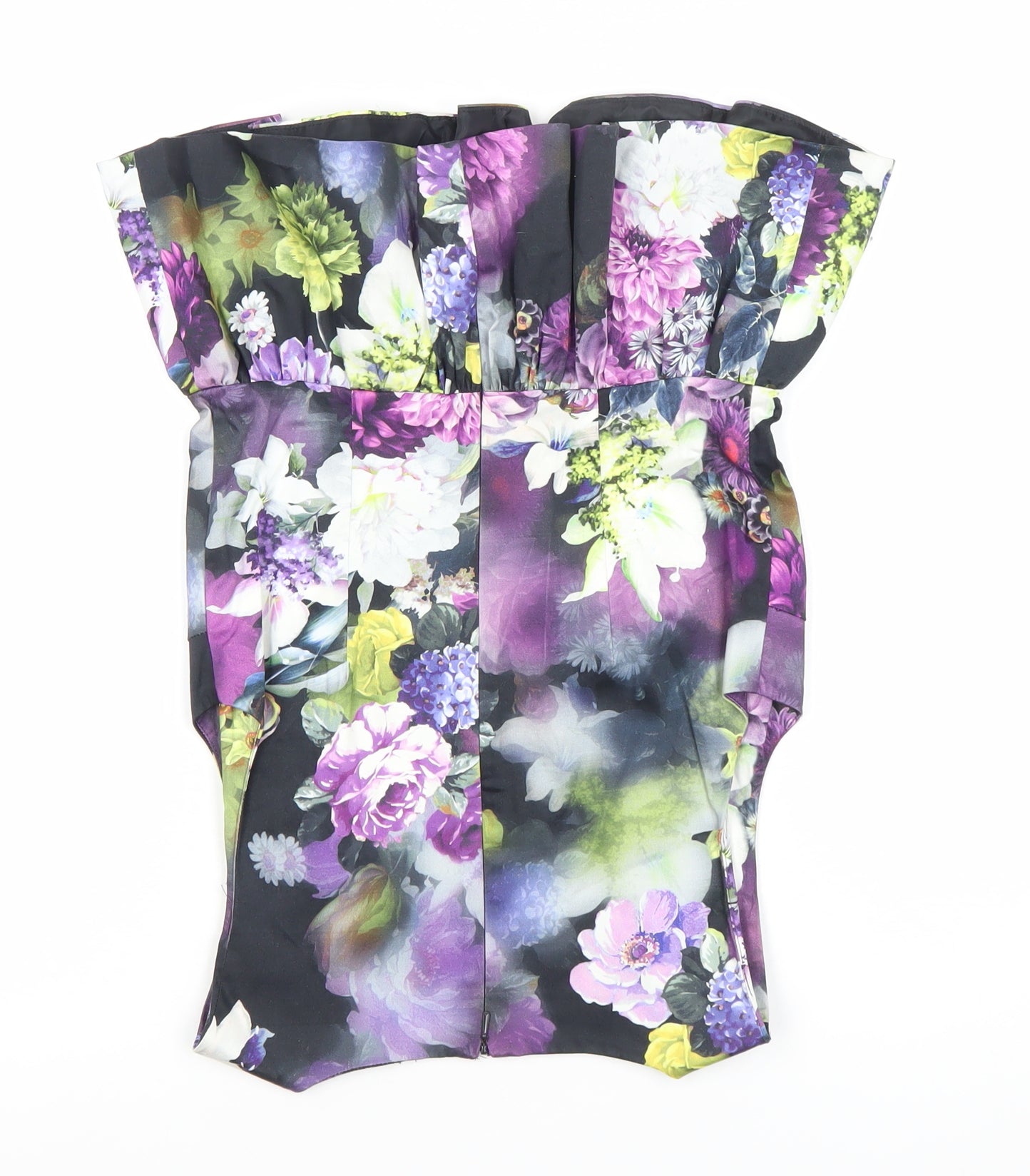 ASOS Petite Womens Multicoloured Floral Peplum Blouse UK 10