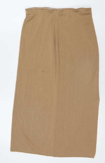 Marks and Spencer Womens Beige Wool Blend Pencil Skirt UK 10
