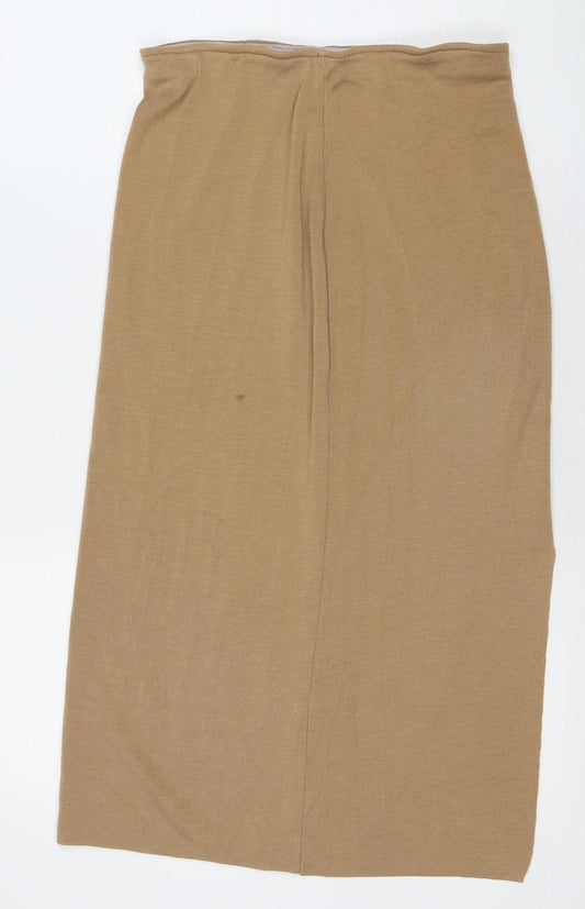 Marks and Spencer Womens Beige Wool Blend Pencil Skirt UK 10