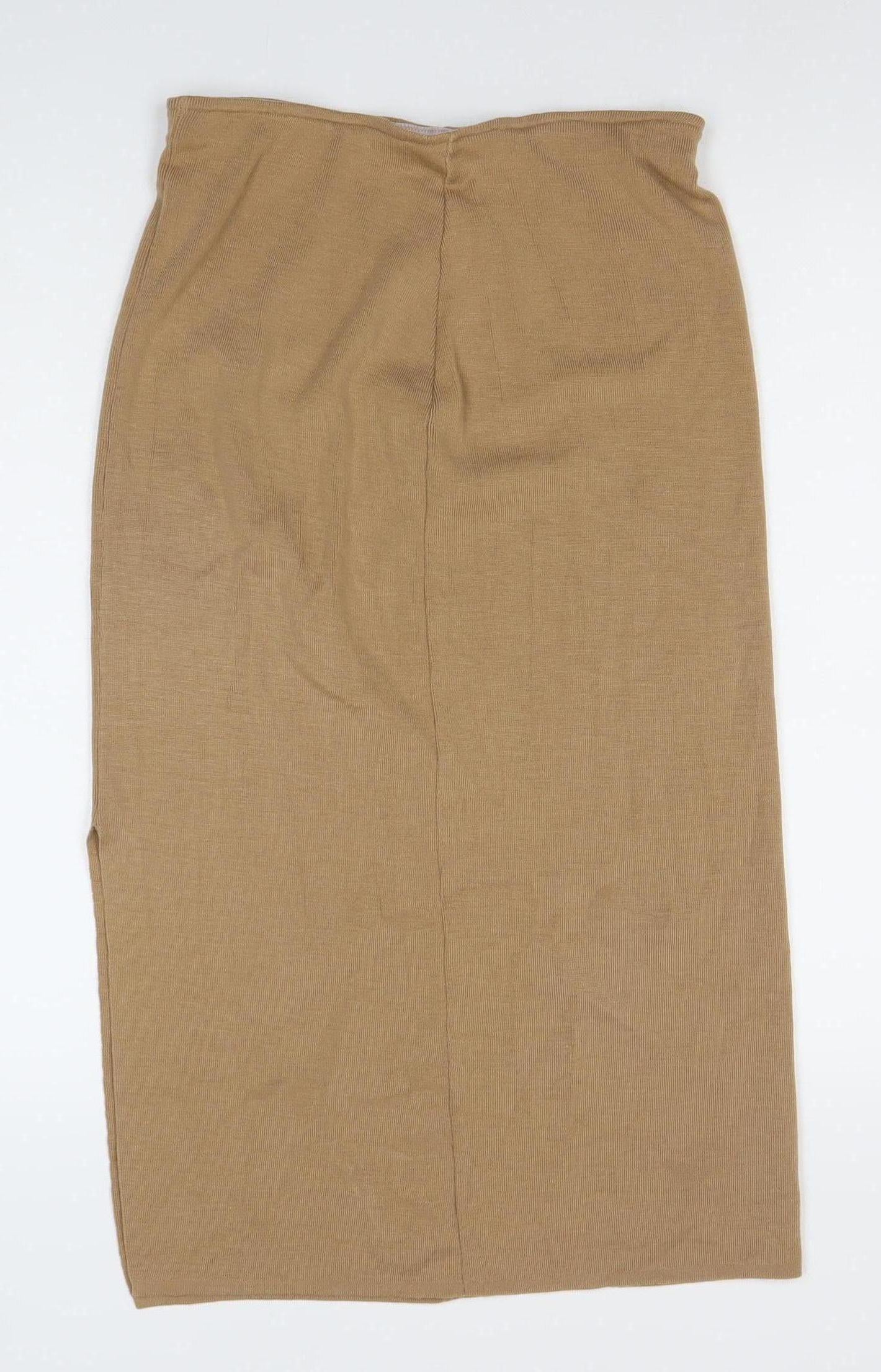Marks and Spencer Womens Beige Wool Blend Pencil Skirt UK 10