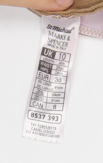 Marks and Spencer Womens Beige Wool Blend Pencil Skirt UK 10