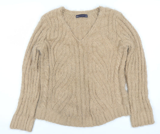 Womens UK Size M Marks and Spencer Beige Pullover Jumper