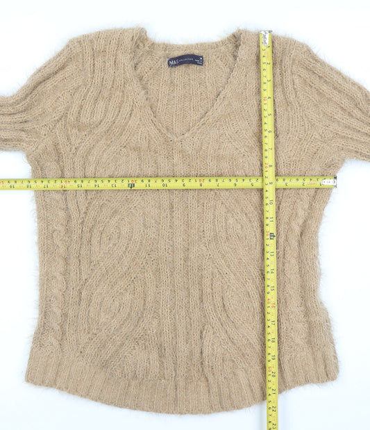 Womens UK Size M Marks and Spencer Beige Pullover Jumper
