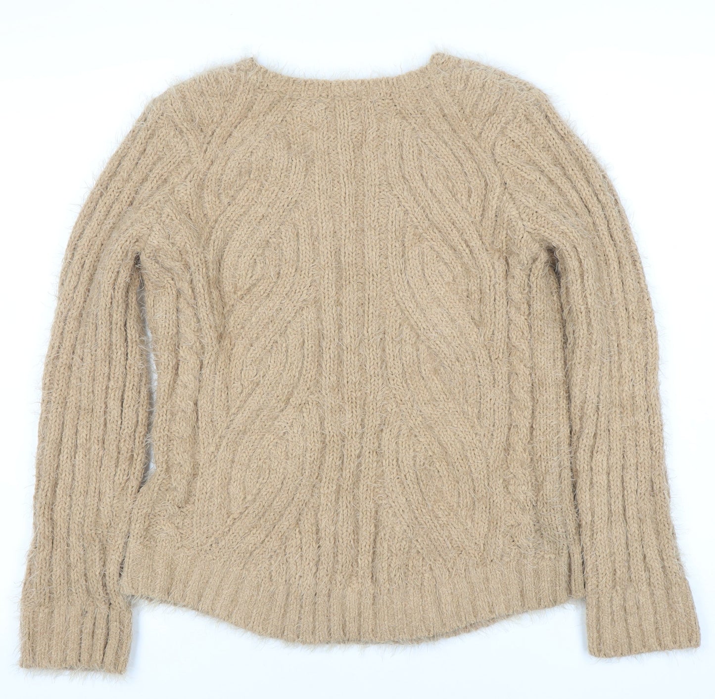 Womens UK Size M Marks and Spencer Beige Pullover Jumper