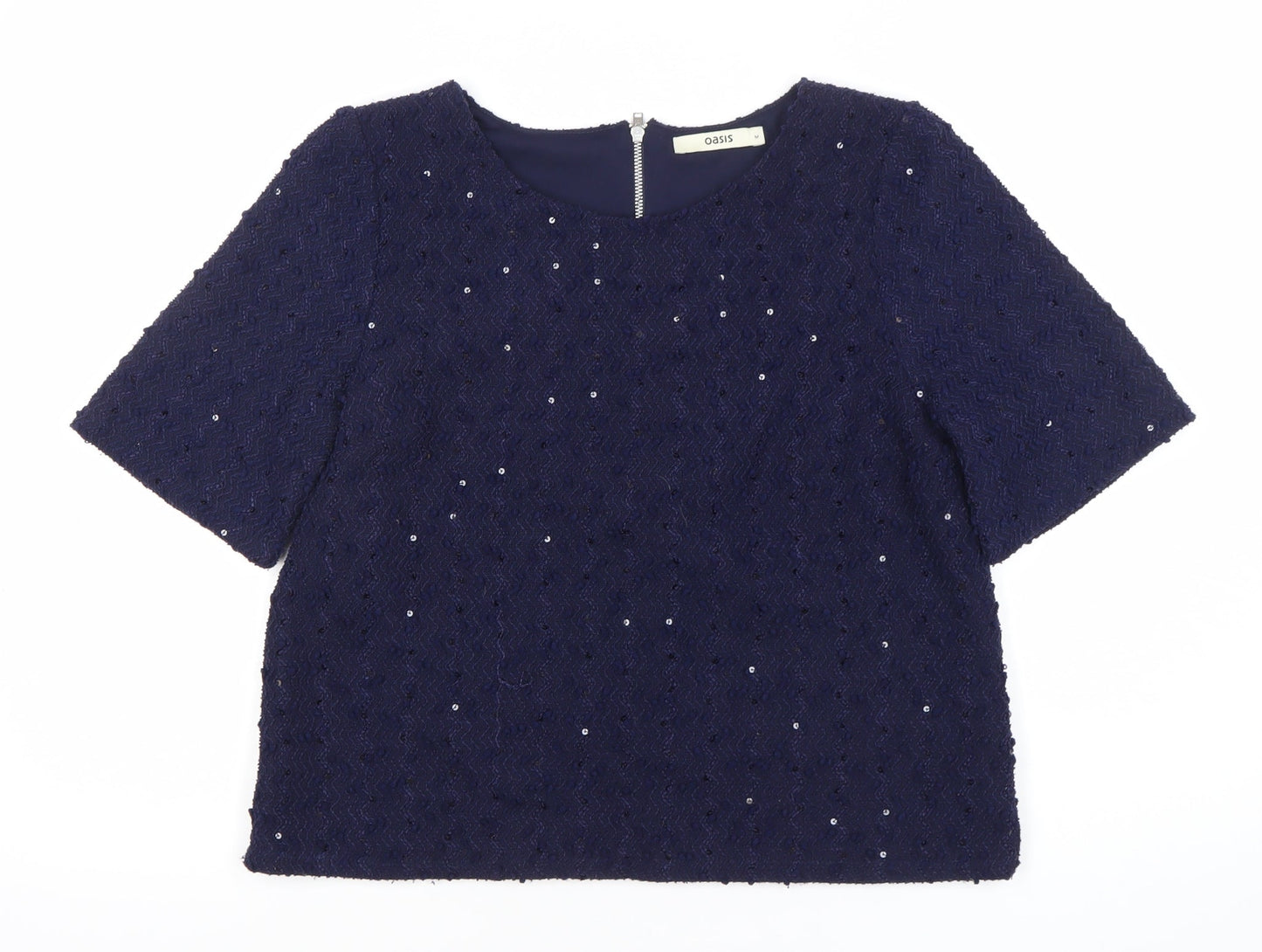Womens UK Size 12 Oasis Blue Tunic Blouse