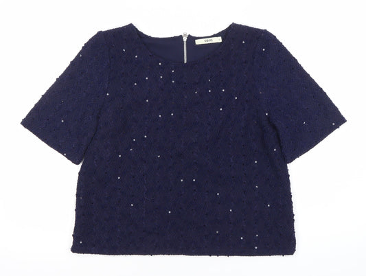 Womens UK Size 12 Oasis Blue Tunic Blouse