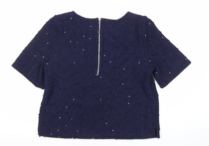 Womens UK Size 12 Oasis Blue Tunic Blouse