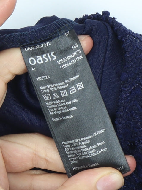 Womens UK Size 12 Oasis Blue Tunic Blouse