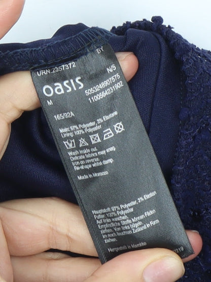Womens UK Size 12 Oasis Blue Tunic Blouse