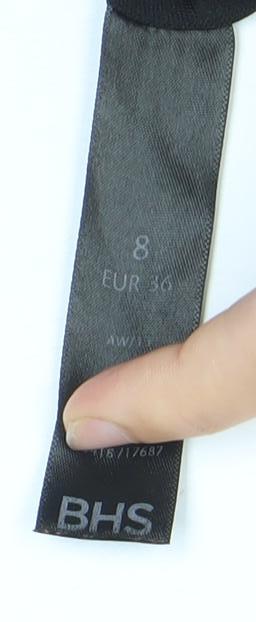 BHS Womens Black Grey Lace Sheath Knee Length Dress Size 8