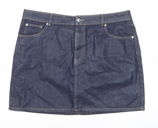 Marks and Spencer Women’s Blue Denim Mini Skirt Size 20