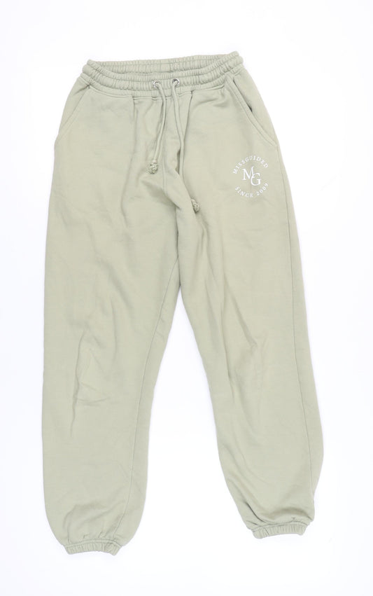 Missguided Women Green Jogger Trousers Size 6 Cotton Blend