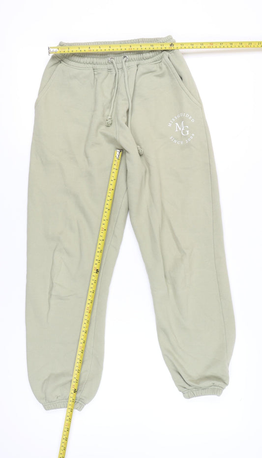 Missguided Women Green Jogger Trousers Size 6 Cotton Blend