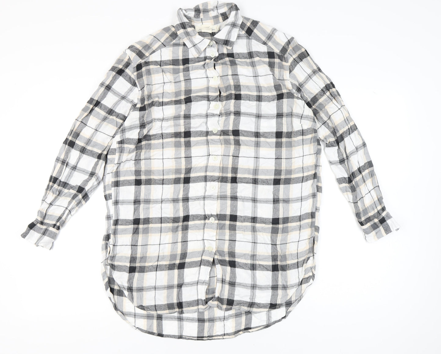 L.O.G.G. Women’s Multicoloured Plaid Viscose Button-Up Shirt Size 10
