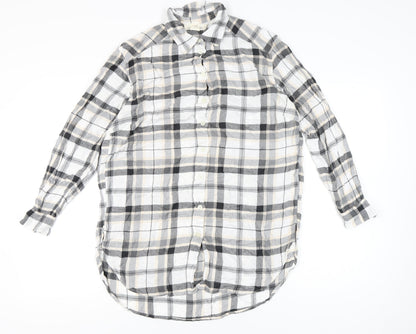 L.O.G.G. Women’s Multicoloured Plaid Viscose Button-Up Shirt Size 10