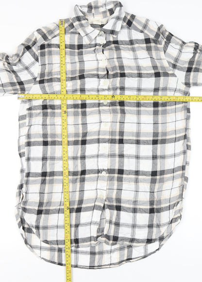 L.O.G.G. Women’s Multicoloured Plaid Viscose Button-Up Shirt Size 10