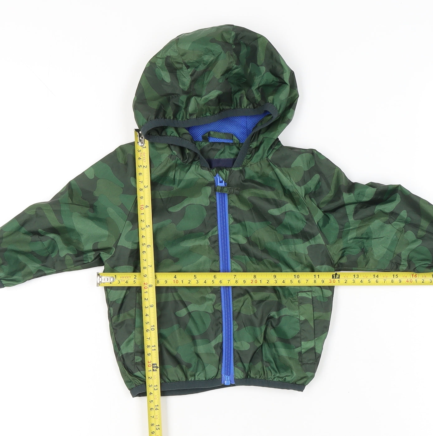 Next Unisex Baby Green Camouflage Windbreaker Jacket 6-9 Months Hooded