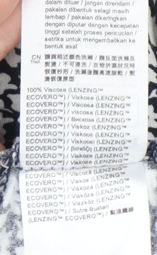 Esprit Women’s Blue Floral Blouse M 3/4 Sleeve Viscose