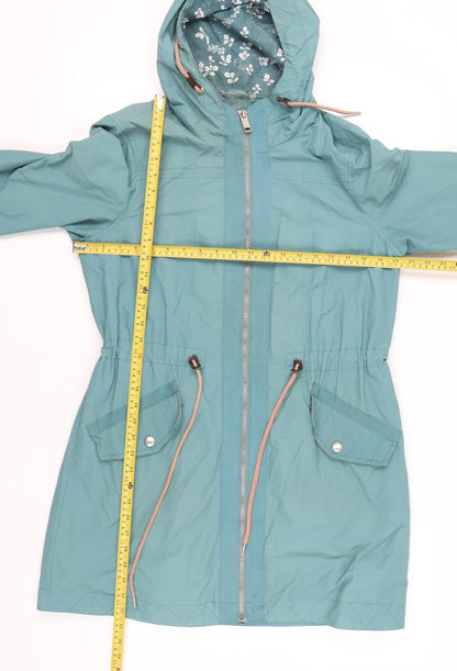 Mantaray Women’s Blue Parka Coat Size 12 Hooded Mid-Length Casual
