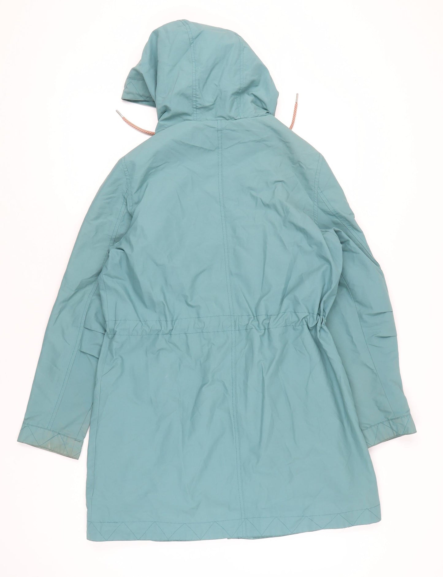 Mantaray Women’s Blue Parka Coat Size 12 Hooded Mid-Length Casual