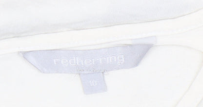 Womens UK Size 10 Red Herring White Basic Blouse