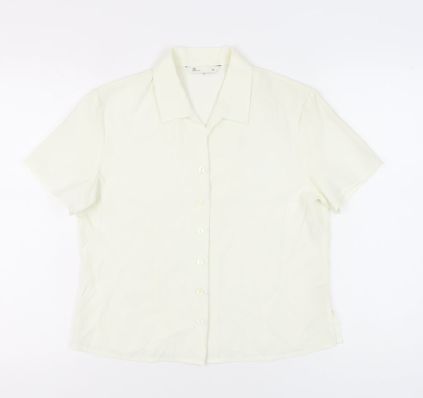 Womens UK Size 14 BHS Ivory Basic Button-Up