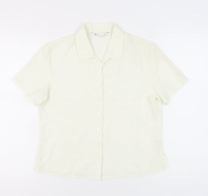 Womens UK Size 14 BHS Ivory Basic Button-Up