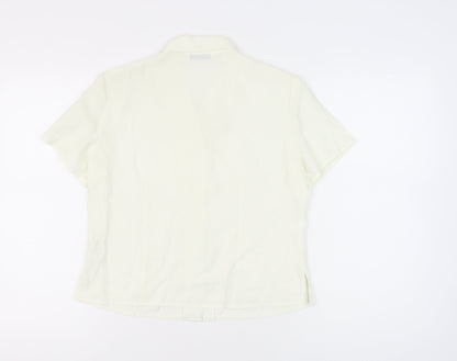 Womens UK Size 14 BHS Ivory Basic Button-Up
