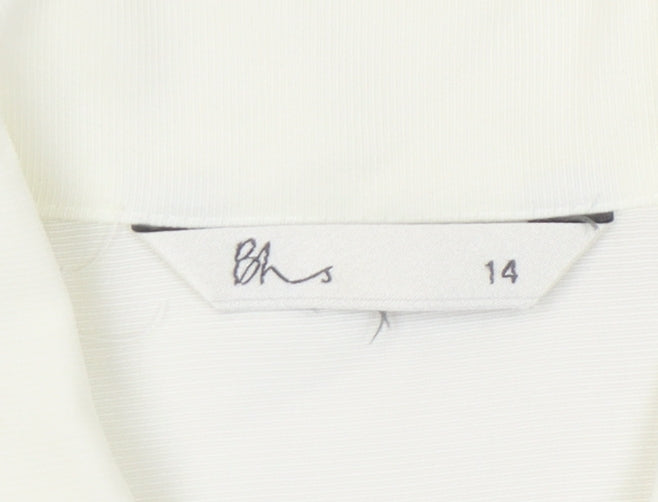 Womens UK Size 14 BHS Ivory Basic Button-Up