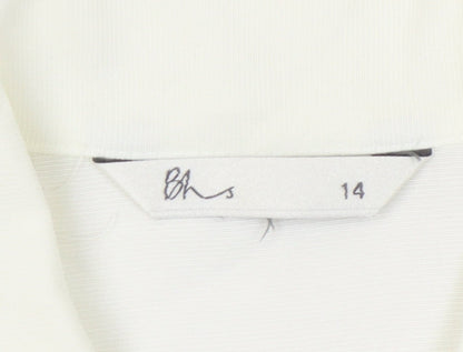 Womens UK Size 14 BHS Ivory Basic Button-Up