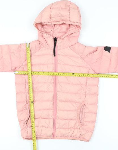 TOG24 Girls Pink Puffer Jacket 12 Years Hooded Quilted Down Coat