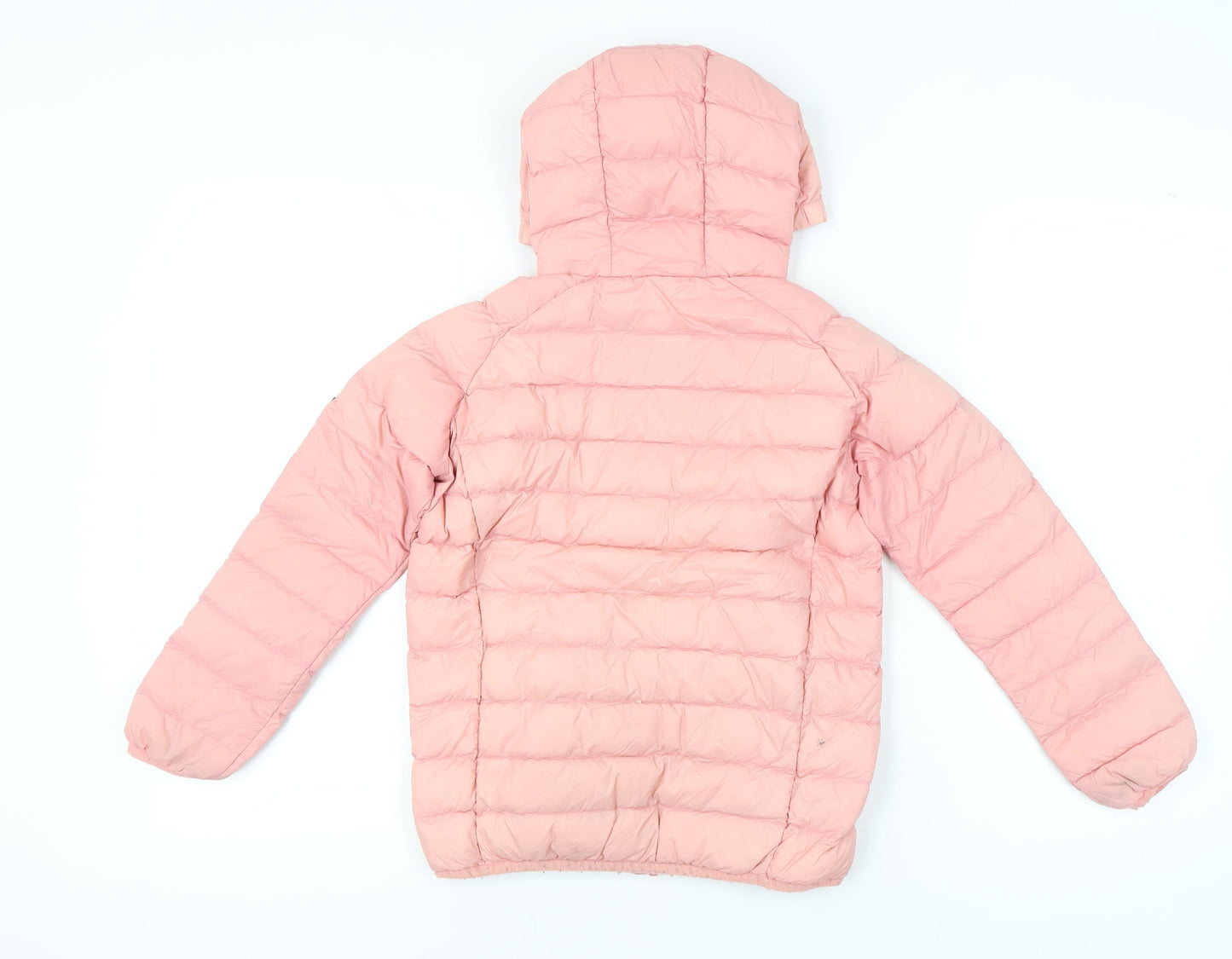 TOG24 Girls Pink Puffer Jacket 12 Years Hooded Quilted Down Coat