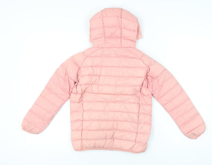 TOG24 Girls Pink Puffer Jacket 12 Years Hooded Quilted Down Coat