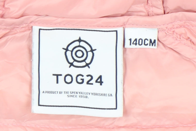 TOG24 Girls Pink Puffer Jacket 12 Years Hooded Quilted Down Coat