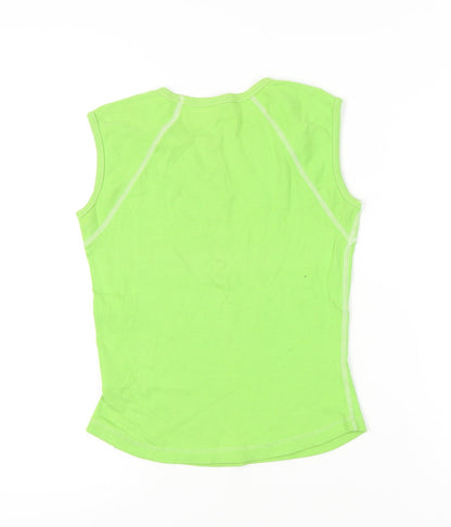 Hamnett Women’s Green Cotton Rhinestone Tank Top Size M