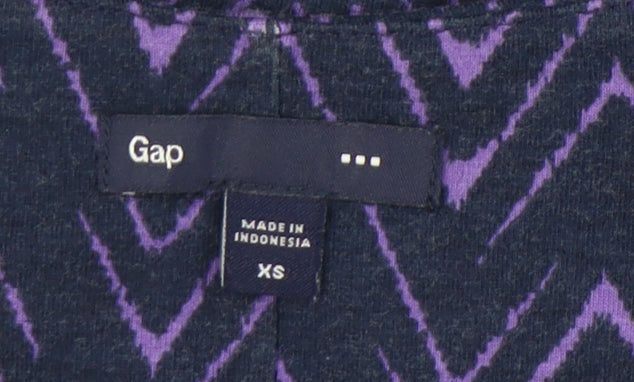 Gap Women’s Purple Chevron Midi A-Line Dress XS Sleeveless Scoop Neck