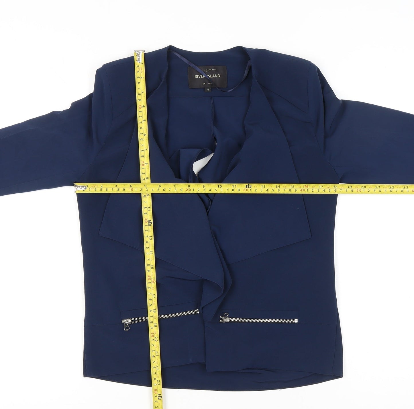 Womens UK Size 10 River Island Blue Basic Jacket
