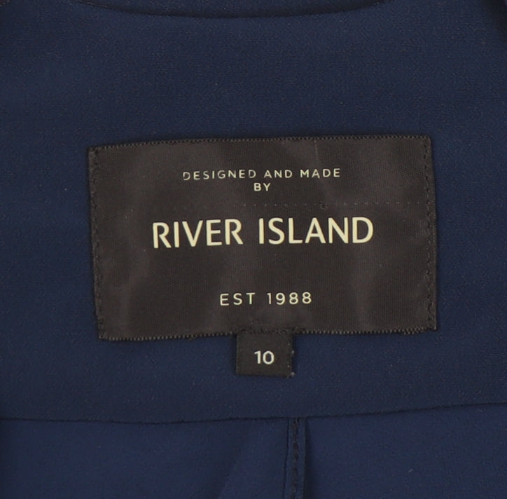 Womens UK Size 10 River Island Blue Basic Jacket