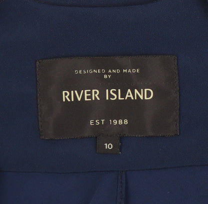 Womens UK Size 10 River Island Blue Basic Jacket