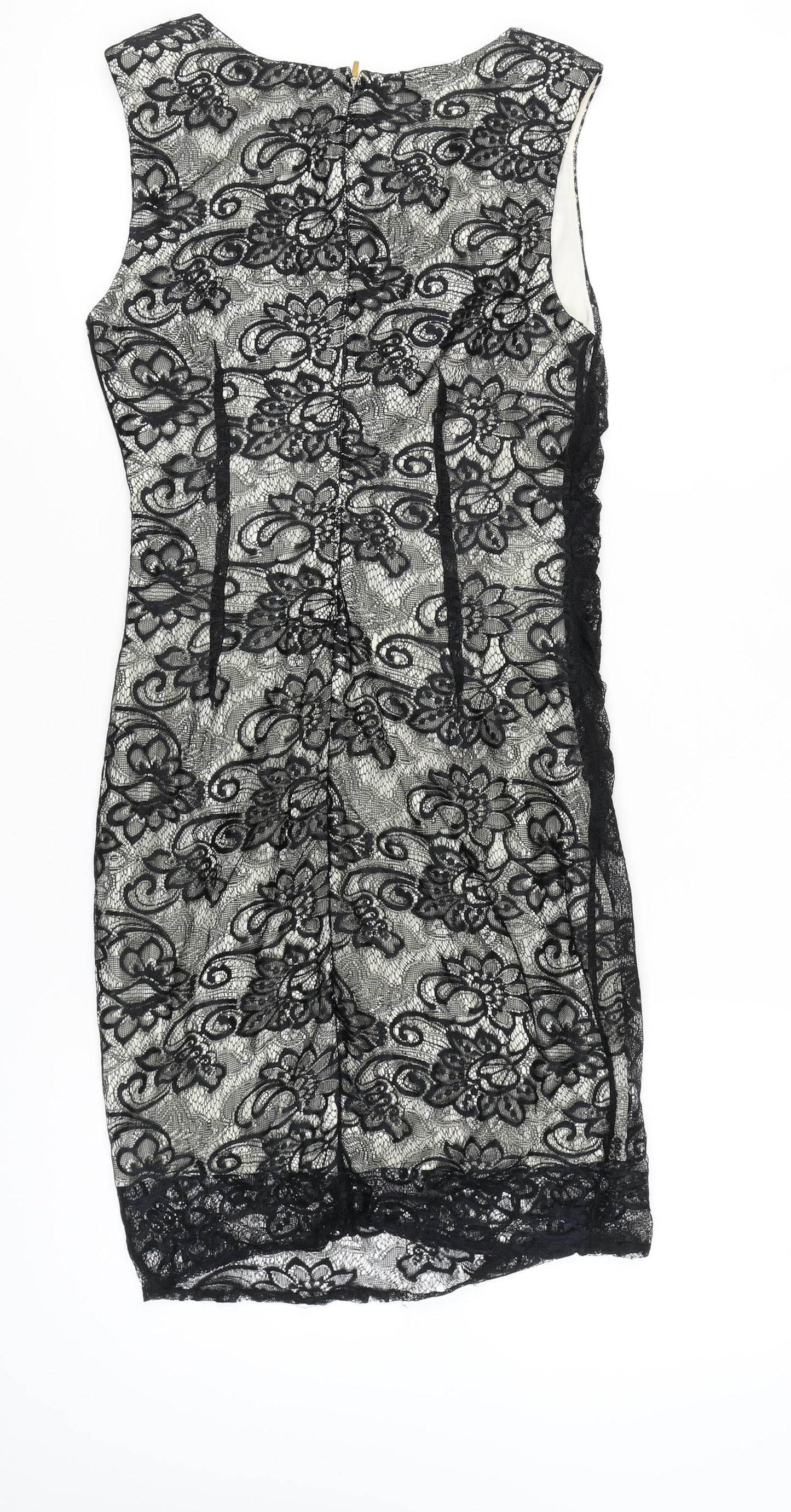 Mango Women’s Black Lace Knee Length Sheath Dress Size 12
