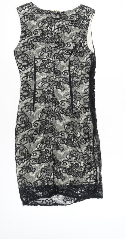 Mango Women’s Black Lace Knee Length Sheath Dress Size 12