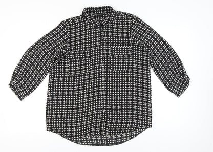 Womens UK Size 14 Dorothy Perkins Black Classic Button-Up