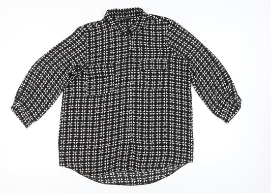 Womens UK Size 14 Dorothy Perkins Black Classic Button-Up