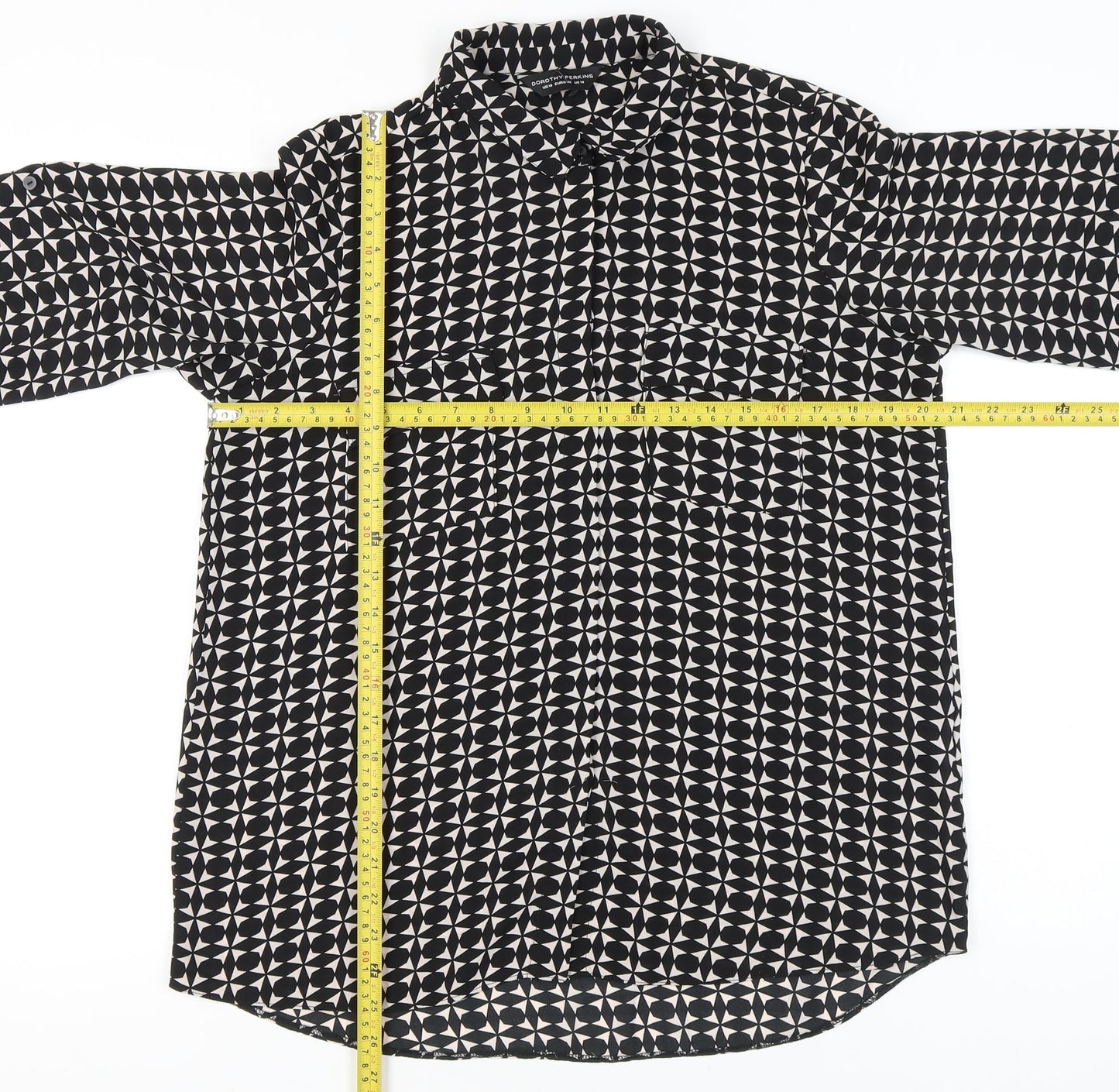 Womens UK Size 14 Dorothy Perkins Black Classic Button-Up