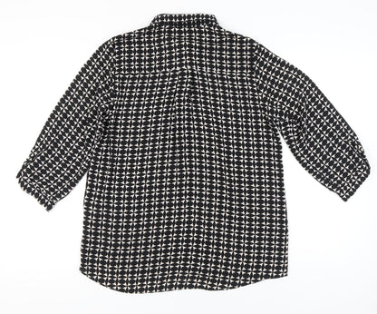 Womens UK Size 14 Dorothy Perkins Black Classic Button-Up