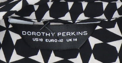 Womens UK Size 14 Dorothy Perkins Black Classic Button-Up