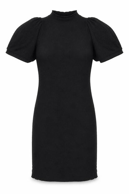 Pieces Women’s Black XS Bodycon Puff Sleeve Knee Dress