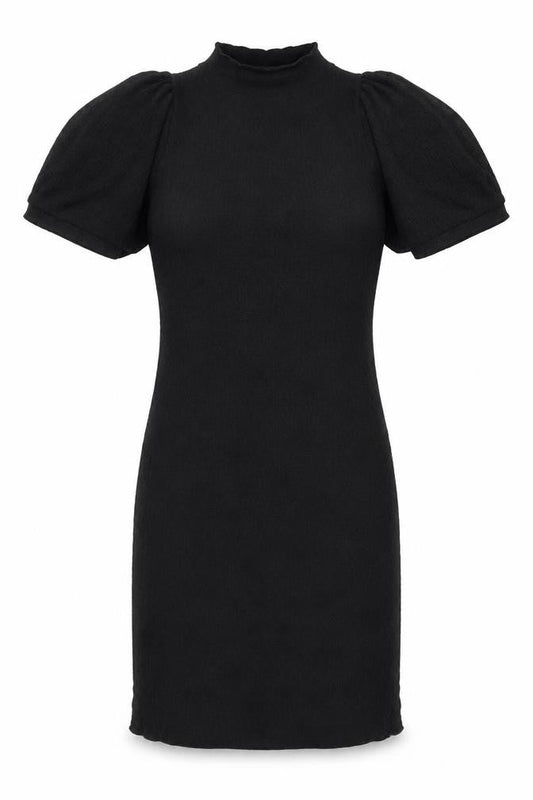 Pieces Women’s Black XS Bodycon Puff Sleeve Knee Dress
