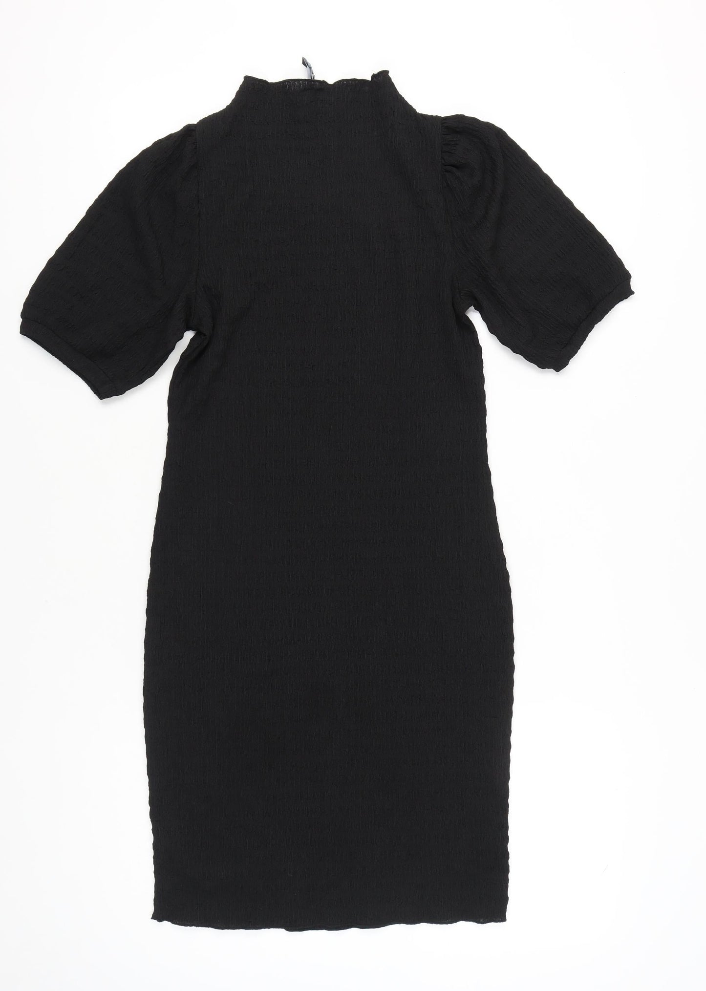 Pieces Women’s Black XS Bodycon Puff Sleeve Knee Dress